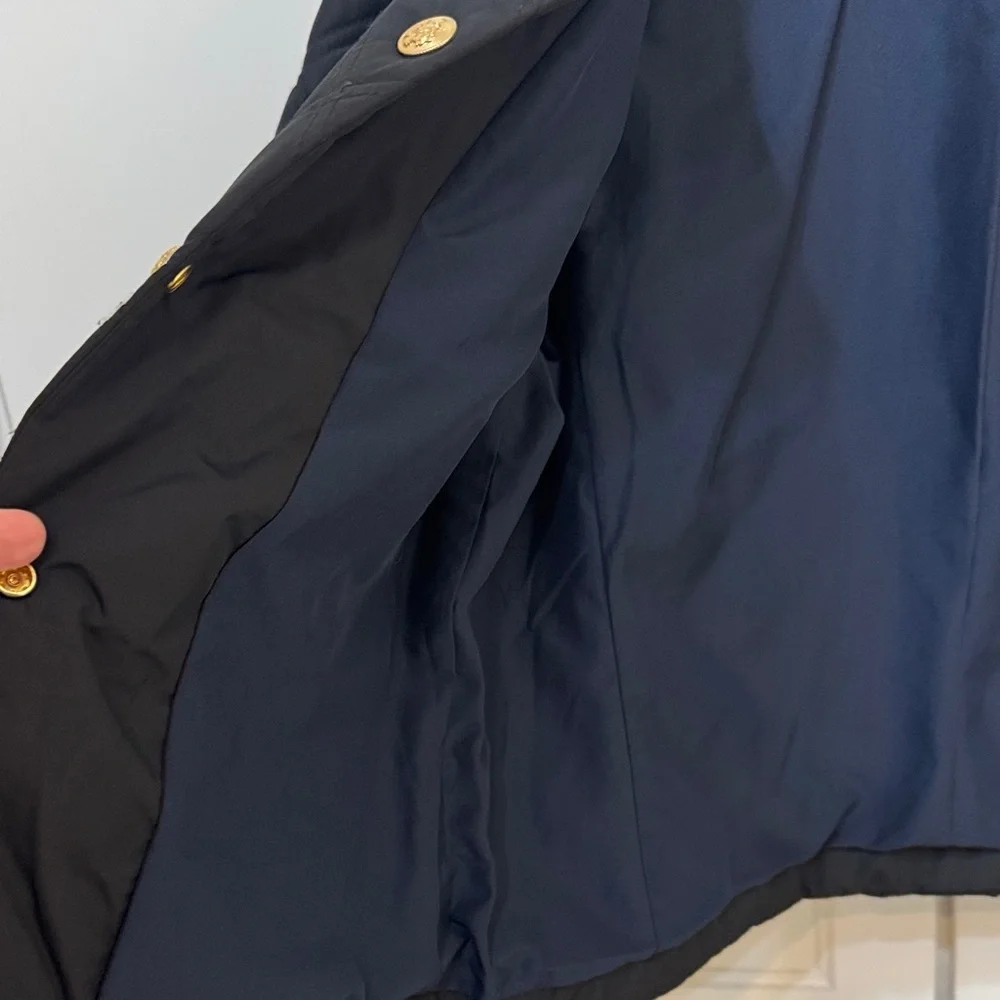 J. Crew Black Quilted Utility Jacket with Gold Buttons - Picture 2 of 5